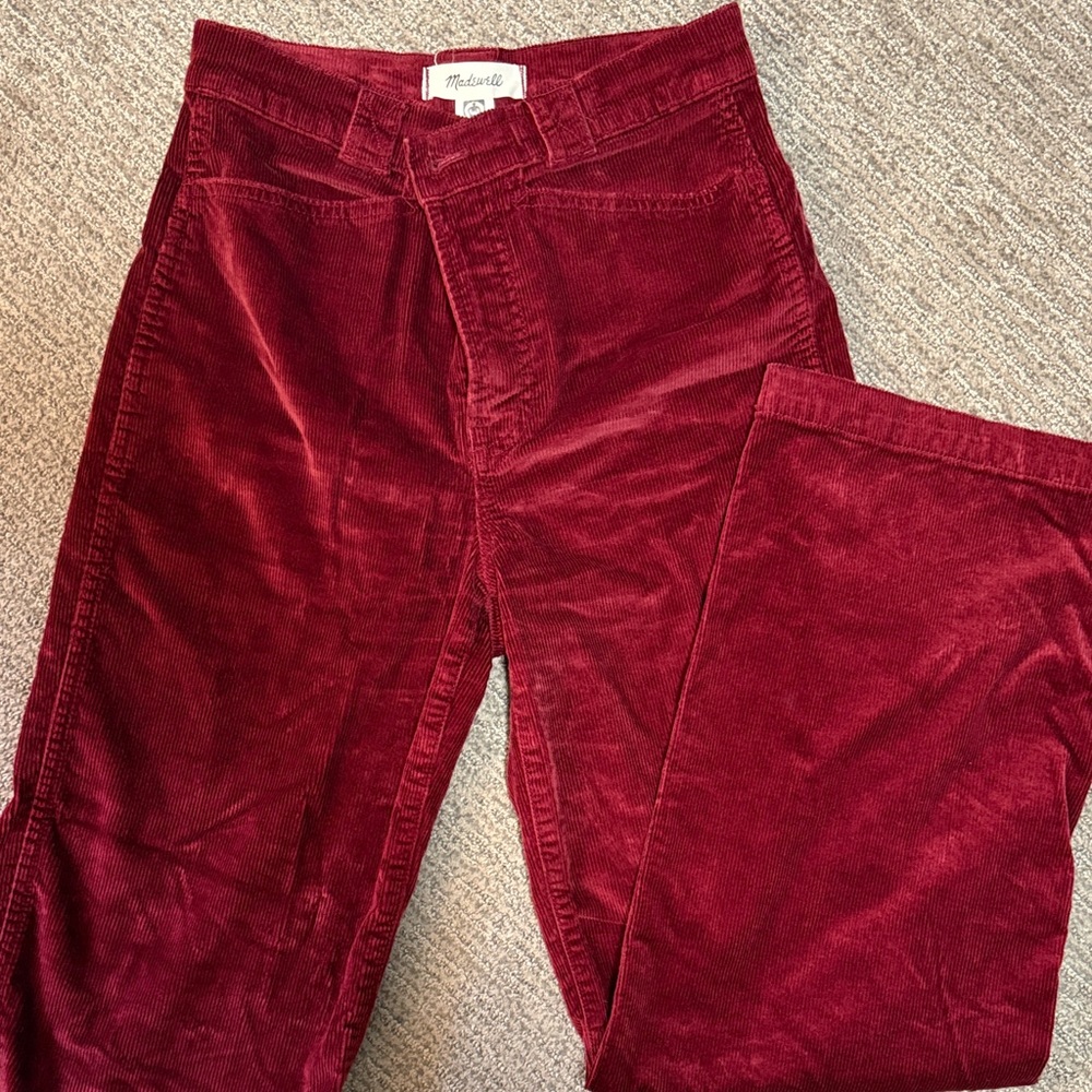 Madewell Burgundy Corduroy Trousers